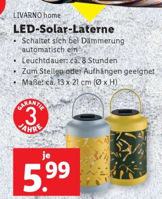 LIVARNO home LED-Solar-Laterne