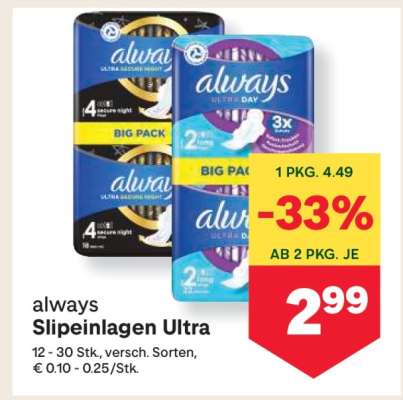 always Slipeinlagen Ultra
