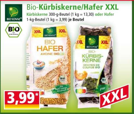 Bio-Kürbiskerne/Hafer XXL