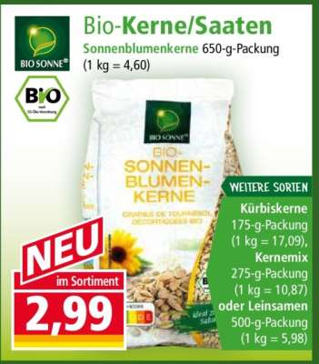 Bio-Kerne/Saaten Sonnenblumenkerne