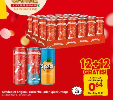 Almdudler Original, Zuckerfrei oder Spezi Orange