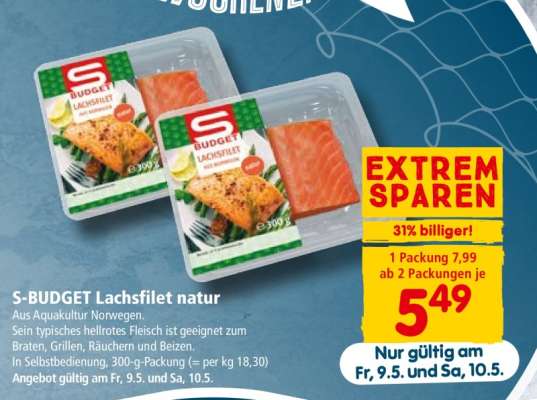 S-BUDGET Lachsfilet natur