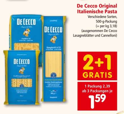 De Cecco Original Italienische Pasta