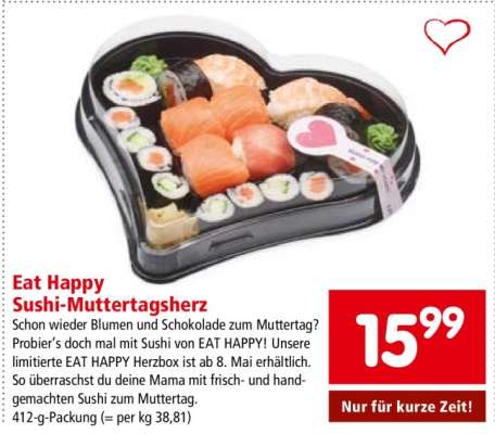 Eat Happy Sushi-Muttertagsherz