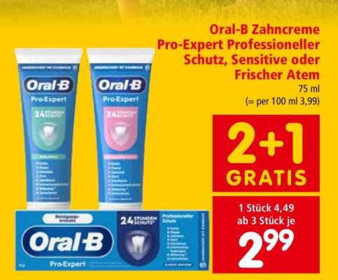 Oral-B Zahncreme Pro-Expert Professioneller Schutz, Sensitive oder Frischer Atem