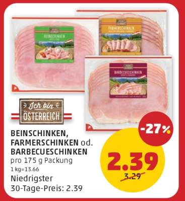 BEINSCHINKEN, FARMERSCHINKEN od. BARBECUESCHINKEN