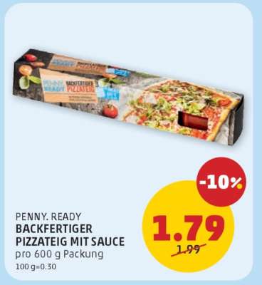 PENNY READY BACKFERTIGER PIZZATEIG MIT SAUCE