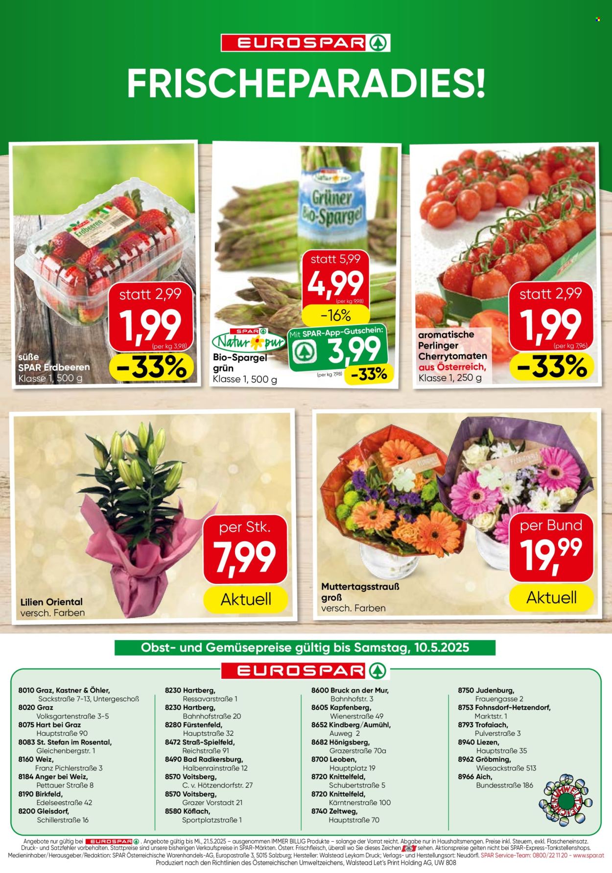 Angebote EUROSPAR - 8.5.2025 - 21.5.2025. Seite 1