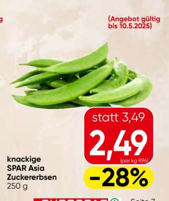 knackige SPAR Asia Zuckererbsen