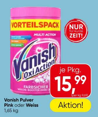 Vanish Pulver Pink oder Weiß