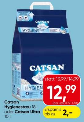 Catsan Hygienestreu 18 l oder Catsan Ultra 10 l
