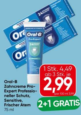 Oral-B Zahncreme Pro-Expert Professioneller Schutz, Sensitive, Frischer Atem
