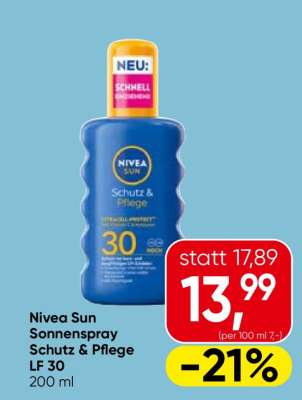 Nivea Sun Sonnenspray Schutz & Pflege LF 30