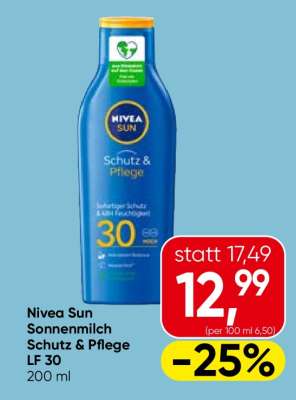 Nivea Sun Sonnenmilch Schutz & Pflege LF 30