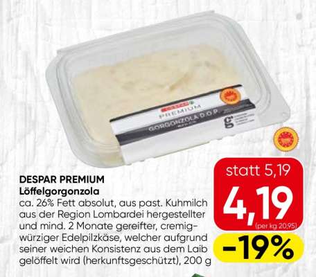 DESPAR PREMIUM Löffelgorgonzola