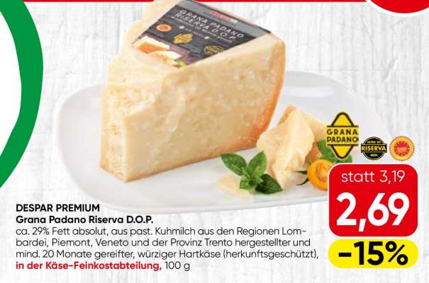 DESPAR PREMIUM Grana Padano Riserva D.O.P.