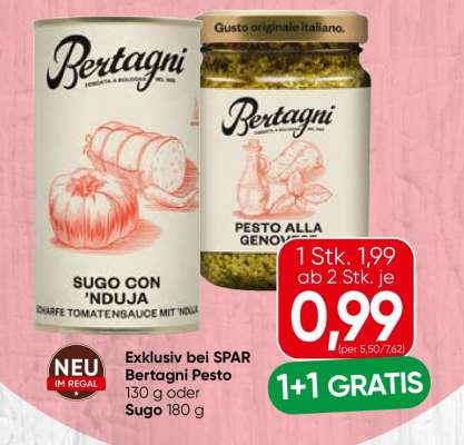 Bertagni Pesto 130 g oder Sugo 180 g