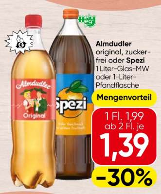 Almdudler Original, Zuckerfrei oder Spezi