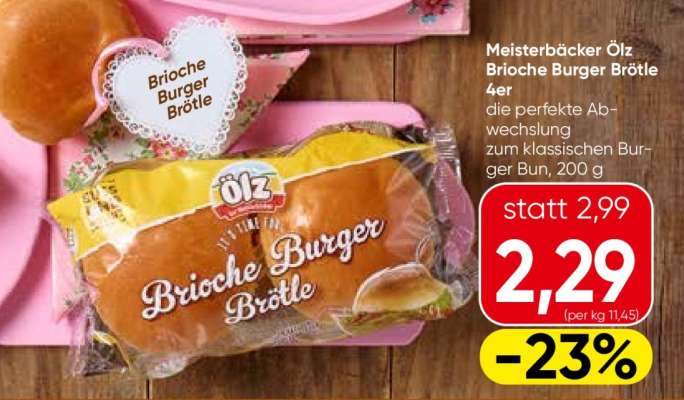 Meisterbäcker Ölz Brioche Burger Brötle 4er