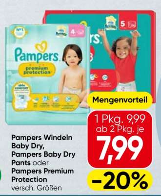 Pampers Windeln Baby Dry, Pampers Baby Dry Pants oder Pampers Premium Protection