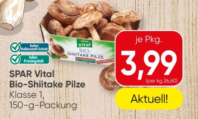 SPAR Vital Bio-Shiitake Pilze