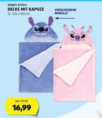 DISNEY STITCH DECKE MIT KAPUZE