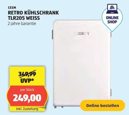 RETRO KÜHLSCHRANK TLR205 WEISS