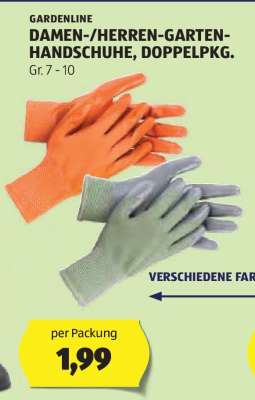 GARDENLINE DAMEN-/HERREN-GARTEN-HANDSCHUHE, DOPPELPKG.