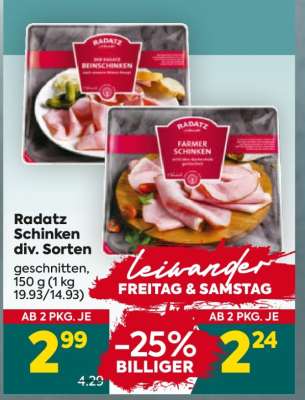 Radatz Schinken div. Sorten