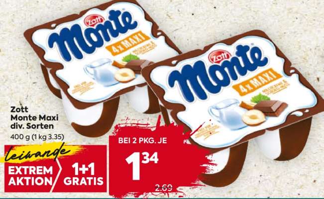 Zott Monte Maxi div. Sorten