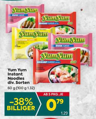 YUM YUM Instant Noodles div. Sorten