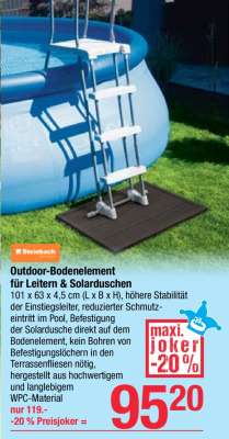Outdoor-Bodenelement für Leitern & Solarduschen