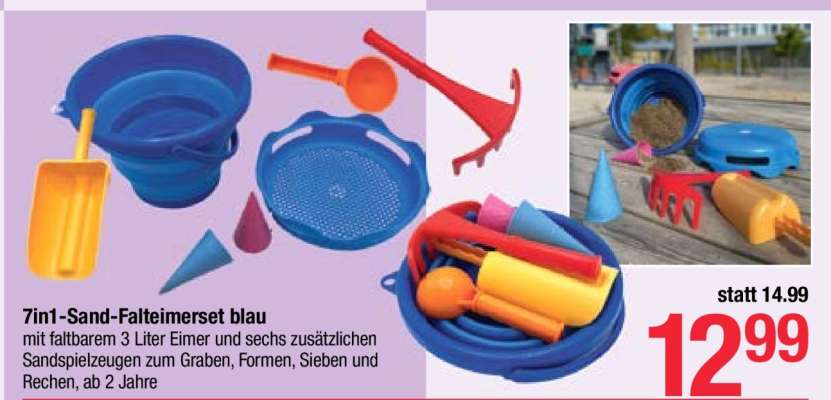 7in1-Sand-Falteimerset blau