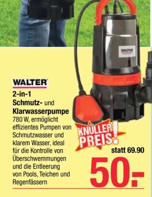 WALTER 2-in-1 Schmutz- und Klarwasserpumpe