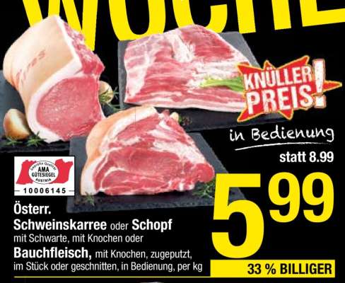 Österr. Schweinskarree oder Schopf