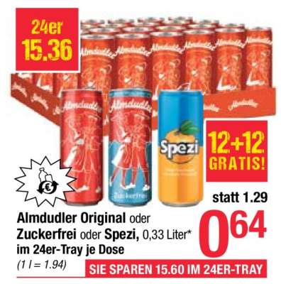 Almdudler, Original oder Zuckerfrei oder Spezi