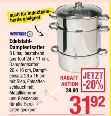 Edelstahl-Dampfentsafter