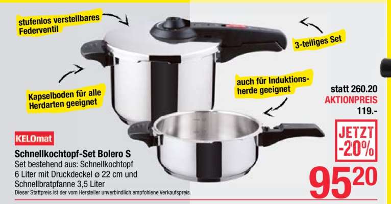 Schnellkochtopf-Set Bolero S