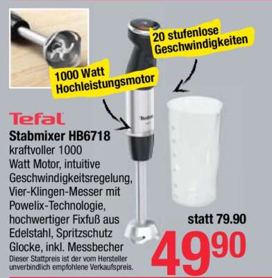 Tefal Stabmixer HB6718