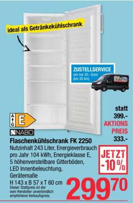 Flaschenkühlschrank FK 2250