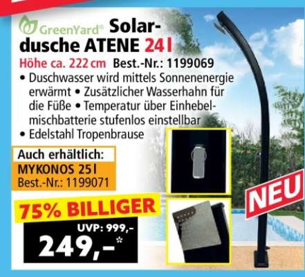 Solar-dusche ATENE 24 l