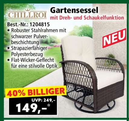 Gartensessel mit Dreh- und Schaukelfunktion