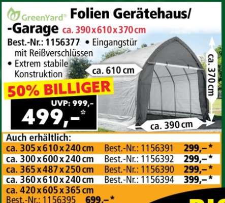 GreenYard Folien Gerätehaus/-Garage
