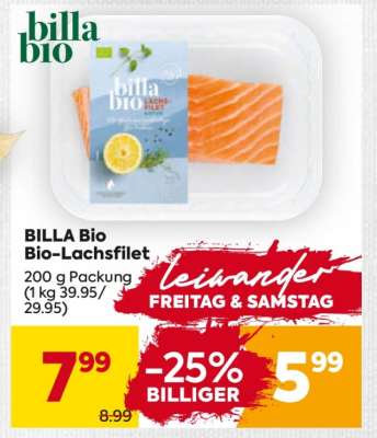 BILLA Bio Bio- Lachsfilet