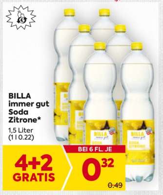 BILLA immer gut Soda Zitrone