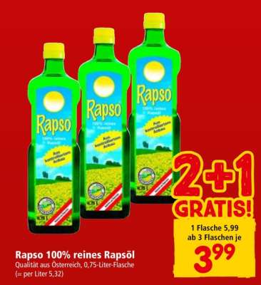 Rapso 100% reines Rapsöl