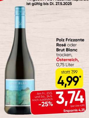Polz Frizzante Rosé oder Brut Blanc