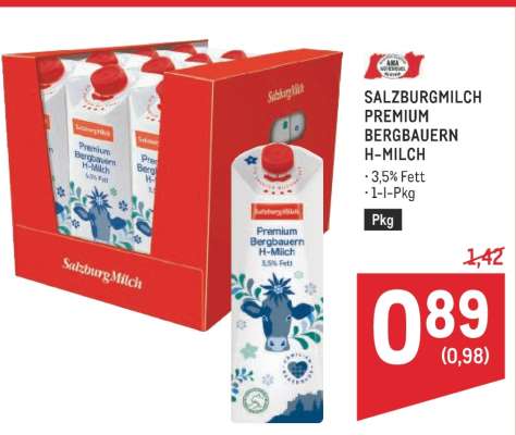 SalzburgMilch Premium Bergbauern H-Milch