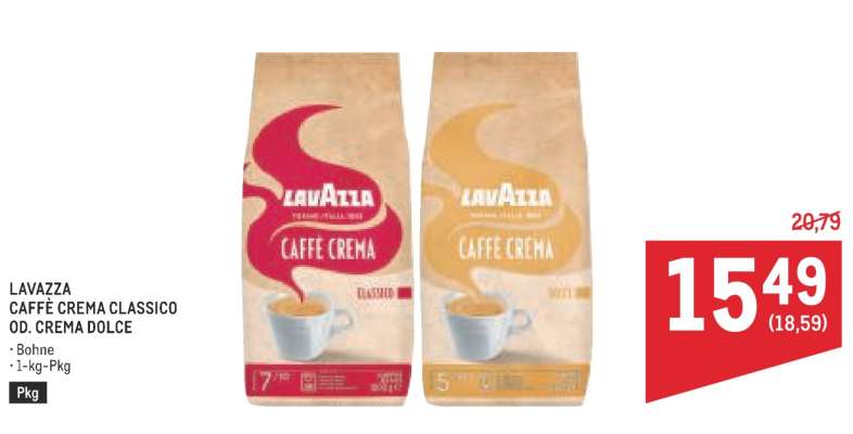 Lavazza Caffè Crema Classico od. Crema Dolce