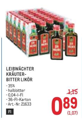 Leibwächter Kräuter-Bitter Likör